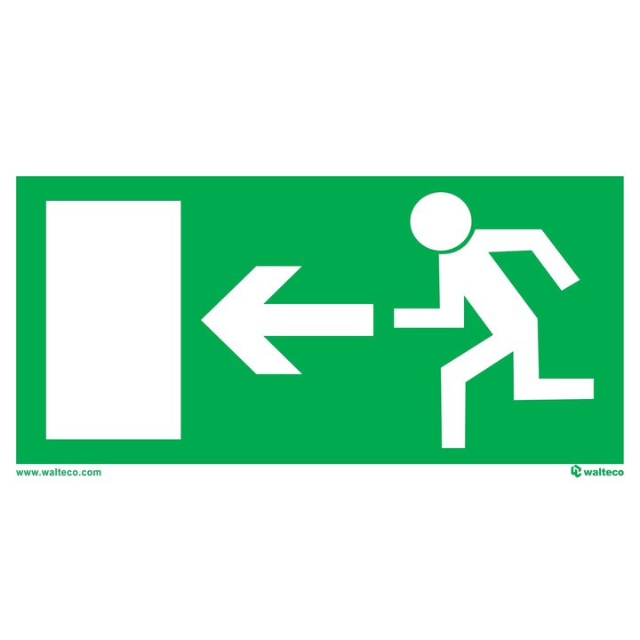 Indicator semnalizare iesire de urgenta, stanga, dimensiune 200 x 100 mm