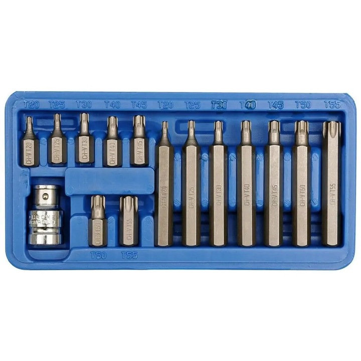 Set 15 unelte TORX Vorel T20-T55, 30x75mm, CRV 6150