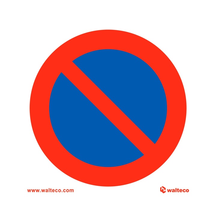 Indicator avertizare "Stationarea interzisa!", adeziv, Ø 92 mm