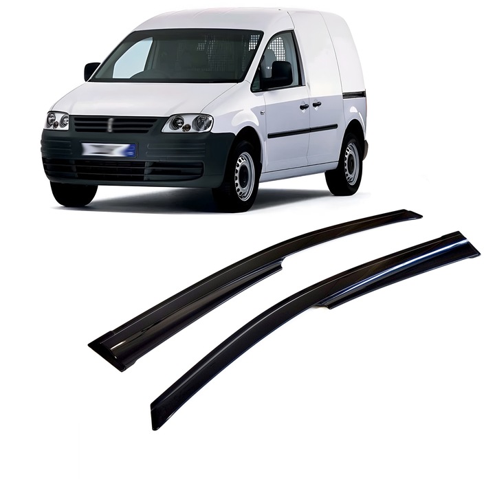 Paravanturi VW Caddy 2004 - 2020 Minivan Auto Fata Set De 2 Negru Flexibil Rezistent La UV Instalare Usoara Stil Sportiv Potrivire Externa