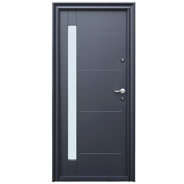 Usa metalica pentru exterior Tracia Pontus, stanga, gri antracit, RAL 7016, 205x88 cm