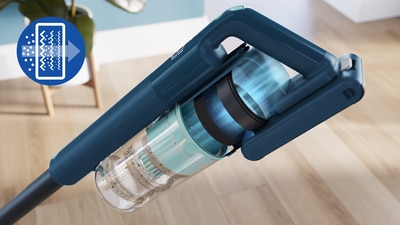 Прахосмукачка Philips Flex XC5244/10, вертикална, безжична, 0.270 л. капацитет на контейнера, до 60 минути време на работа, PowerCyclone TriActive, синя - характеристика 1