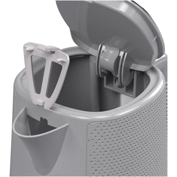 Fierbator Tesla KT400GX, 1.7L, 2200W, oprire automata, indicator LED, baza rotativa 360°, alb/gri