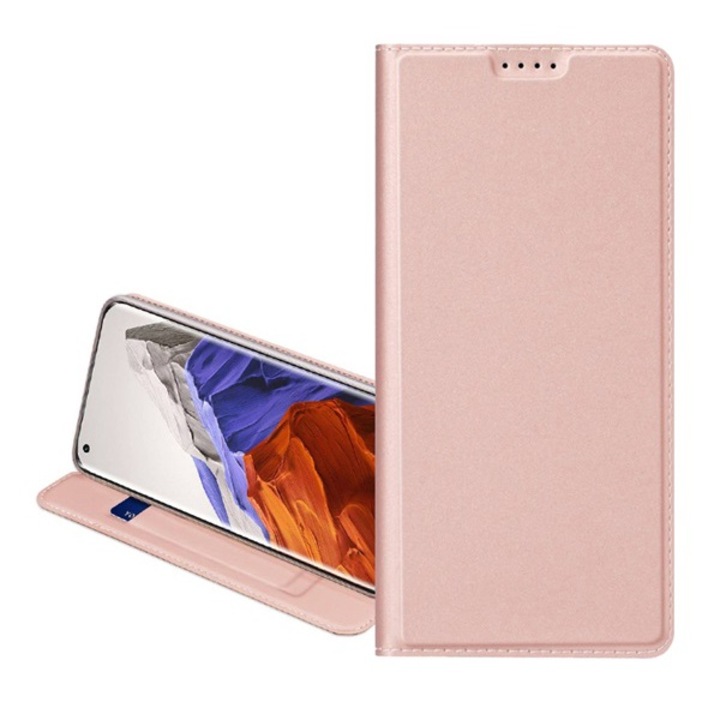 Dux ducis skin pro mobiltelefon tok álló, bőr hatású, flip, oldalra nyíló, kártyazseb, asztali tartó, rozéarany, kompatibilis: Xiaomi Redmi 9C / Redmi 10A