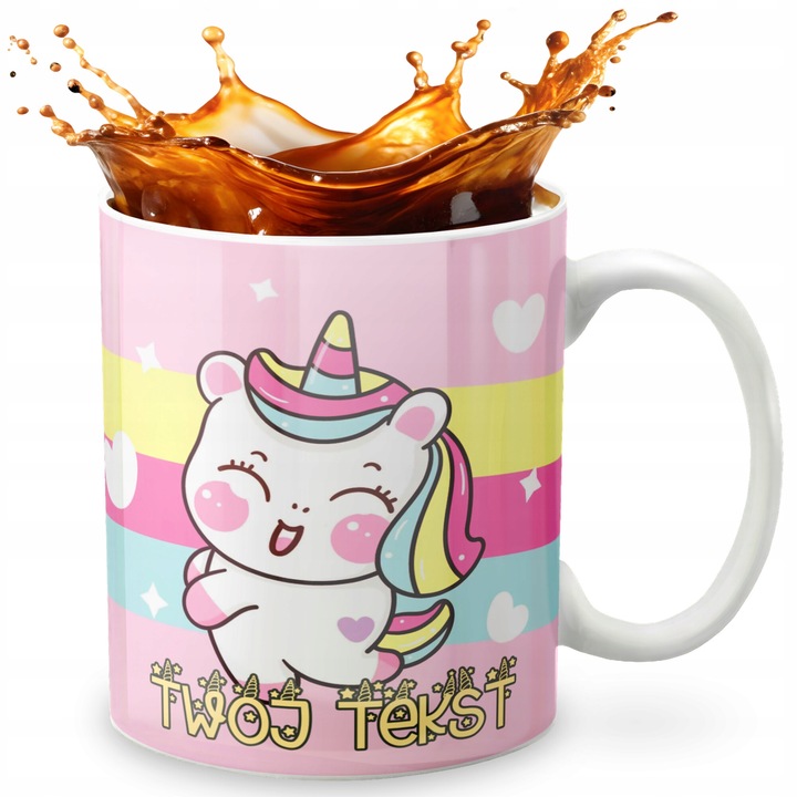 Персонализирана керамична чаша, World Case, еднорози, 330мл