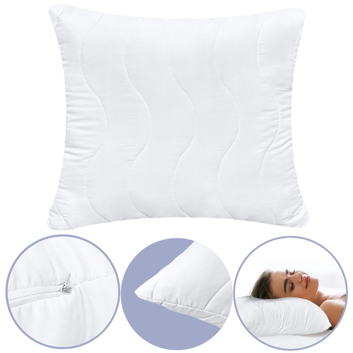 Párna, Edanti, 70X80 Cm, Antiallergén, Szilikon Labda, Mikroszálas, Fehér