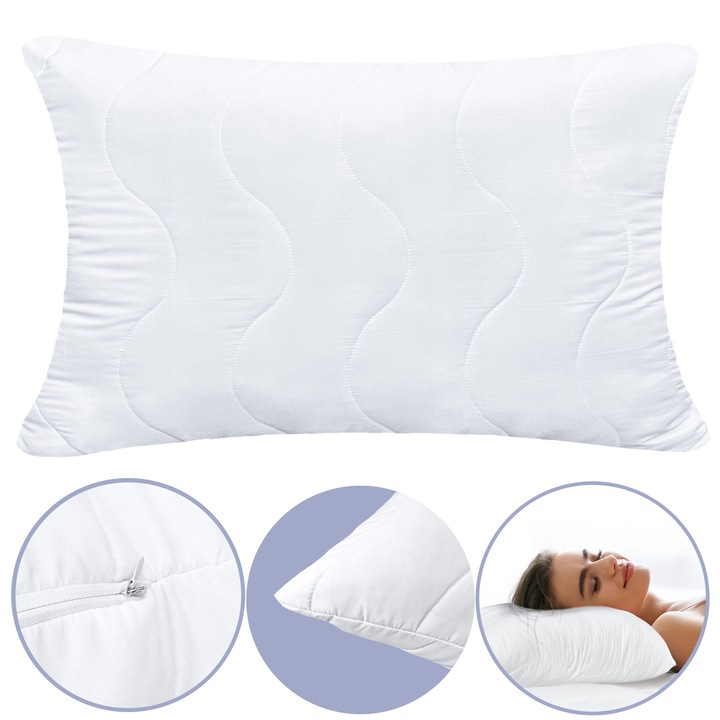 Párna, Edanti, 50X70 Cm, Antiallergén, Szilikon Labda, Mikroszálas, Fehér