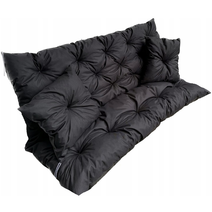 Set Perne Mobilier Gradina, Edanti, Impermeabil, 180X60X50 Cm, Codura, Negru