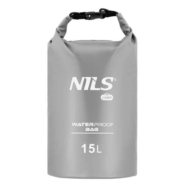 NILS CAMP NC1703 vízálló táska, 15L, 55x23cm, szürke