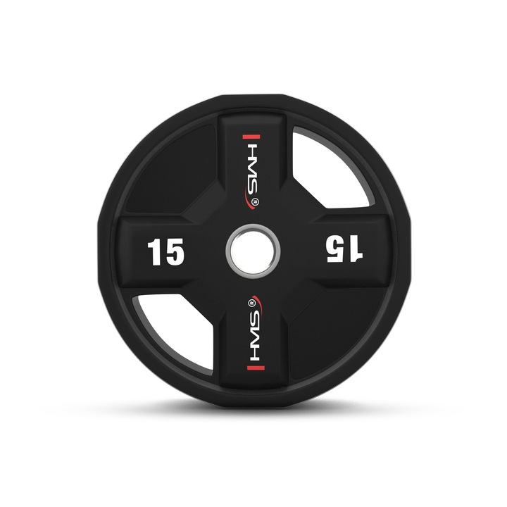 Disc greutate HMS TPC, 15 kg, otel/poliuretan, negru