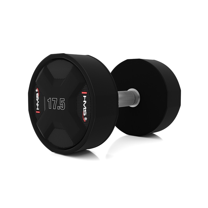 Gantera HMS 17.5 kg, Otel/Poliuretan, design modern, antiderapant