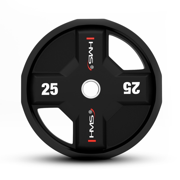 Disc greutate TPC HMS, 25 kg, otel/poliuretan, negru