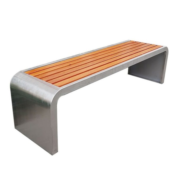 Модерна улична пейка от неръждаема стомана