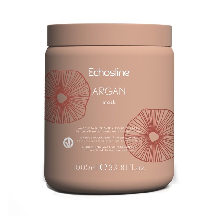 Masca pentru Par Echosline, cu Ulei de Argan, 1000 ml, regenerare, hidratare
