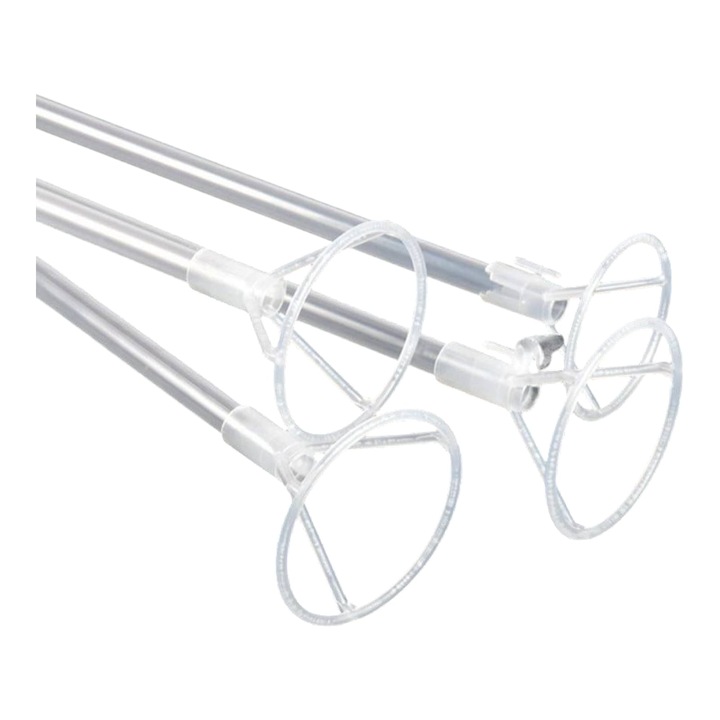 Set 10 bete cu rozeta pentru baloane din folie, transparente, 50 cm