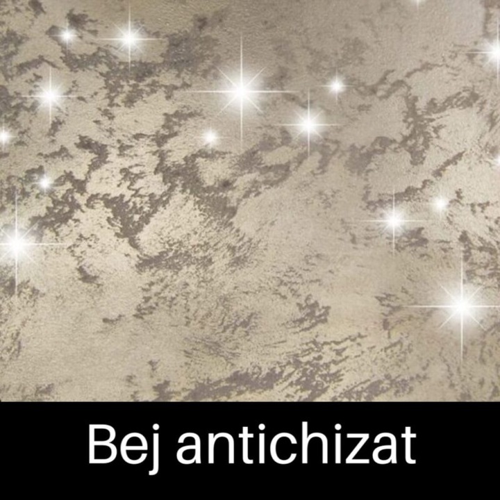 Pachet 2.5 + 1, Vopsea Decorativa de Lux, Argentina Bej Antichizat cu Efect 3D Stelat 2.5 Litri Plus 1 Litru