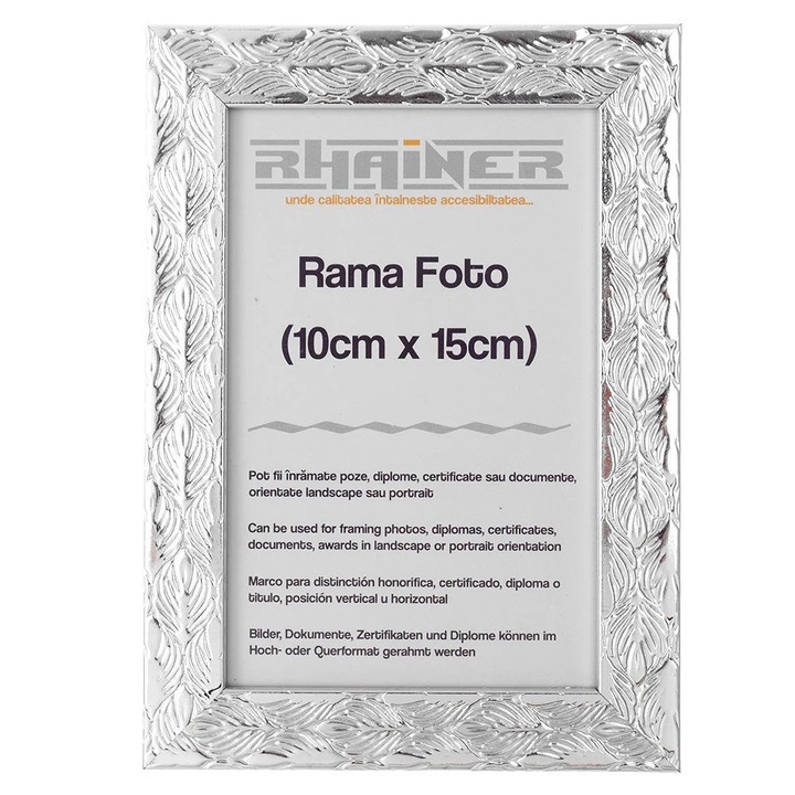 Rama foto Leon argintiu texturat 10x15, Createur