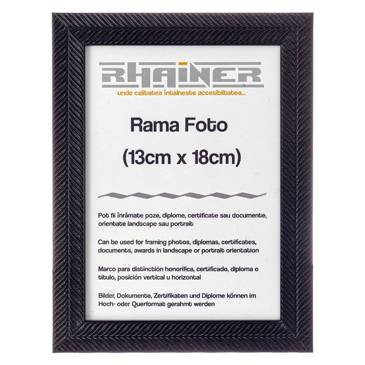 Rama foto Leon negru texturat 13x18, Createur