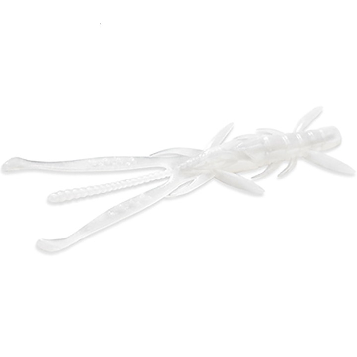 9 db-os lágy csali készlet, rák típusú FishUp Shrimp 7,6 cm 081 Pearl, süllő, süllő vagy csuka horgászatához