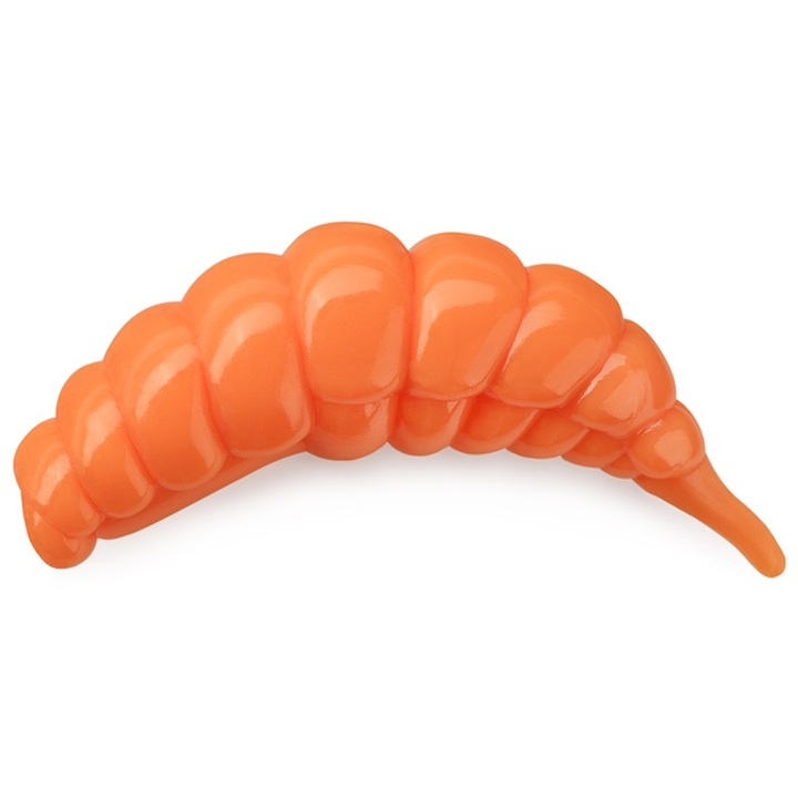 10 db-os lágy csali készlet, lárva típusú, FishUp Ozi sajt 3cm 107 narancs, pisztráng, süllő vagy domolykó horgászatához