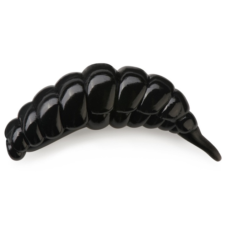 10 db-os lágy csali készlet, lárva típusú, FishUp Ozi sajt 3cm 101 fekete, pisztránghoz, süllőhöz vagy tiszta horgászathoz