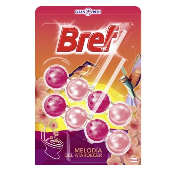 Set 2 odorizante WC, Bref, Power Activ Melodia Sunset, 50 g