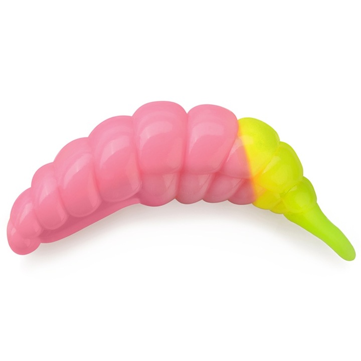 10 darabos FishUp Ozi Cheese 3cm 133 Bubble Gum Hot Chartreuse gumicsali szett pisztráng, sügér vagy tiszta hal horgászatára