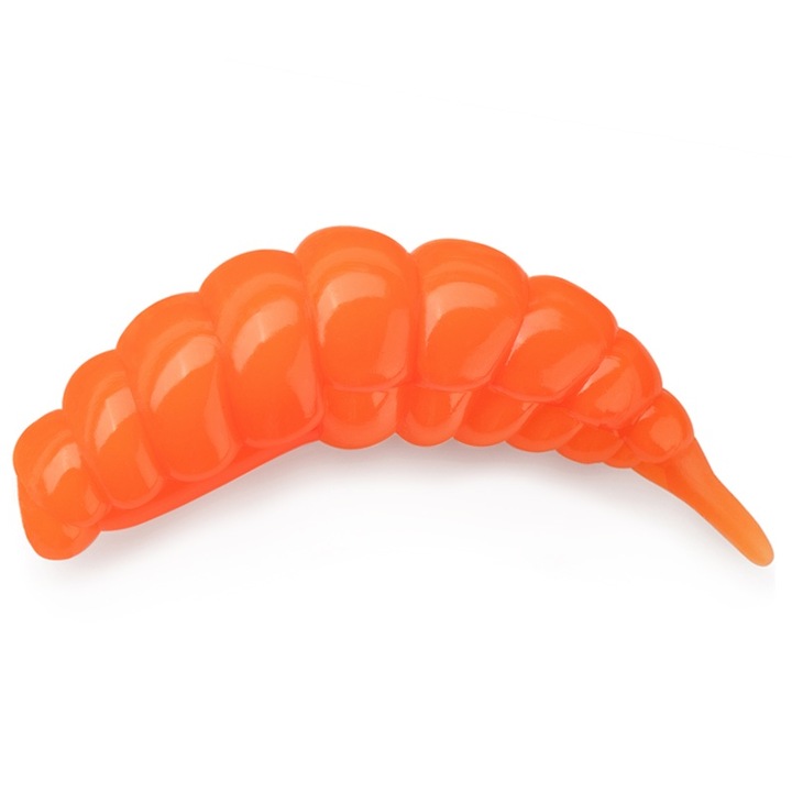 10 db-os lágy csali készlet, lárva típusú, FishUp Ozi sajt 3cm 113 Hot Orange, pisztráng, süllő vagy domolykó horgászatához