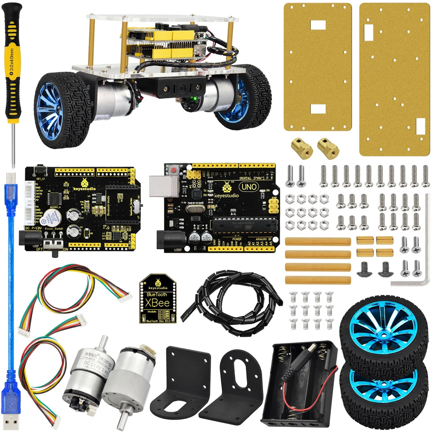 Keystudio Kit Kit Robot Auto-Echilibrare Arduino Keyestudio KS0193, Bluetooth ...