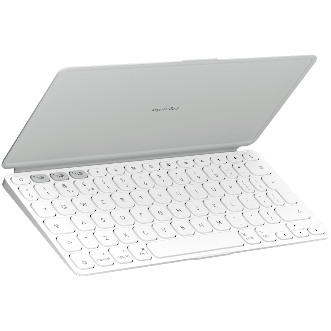 Tastatura Wireless Portabila Logitech Keys-To-Go 2, BT, Multidevice, for MAC, Pale Grey