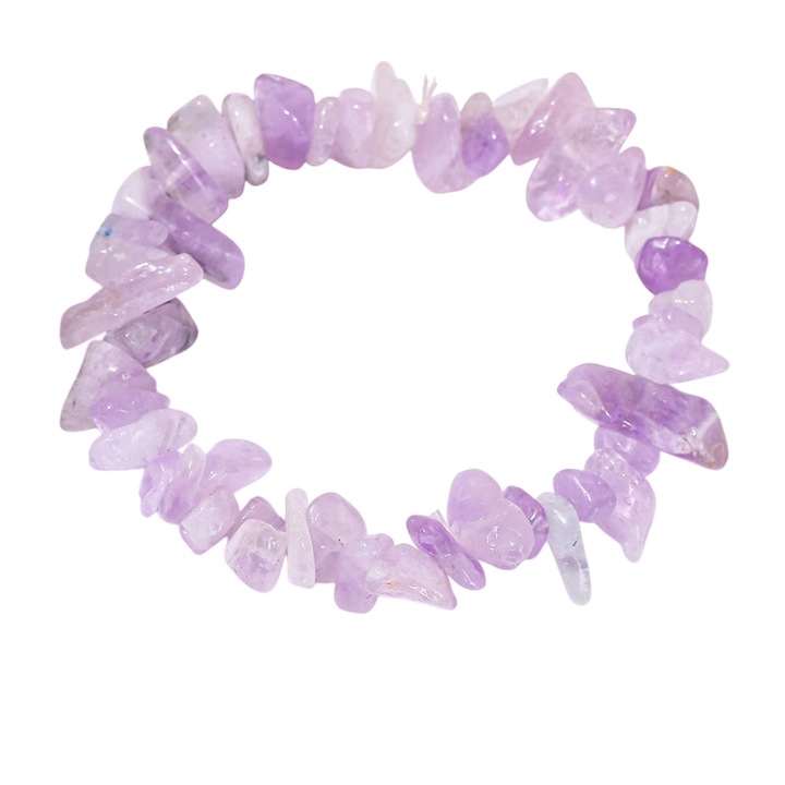 Bratara elastica din jad violet, 17x26cm, 16g, pietre semipretioase