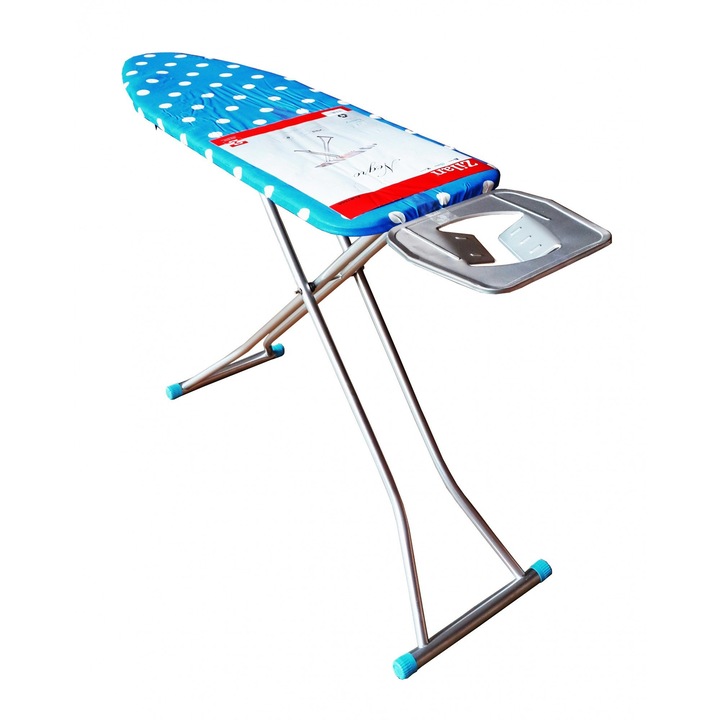 Masa de calcat Grigio Zilan, 112x36 cm, suport pentru fier calcat, prelungitor electric