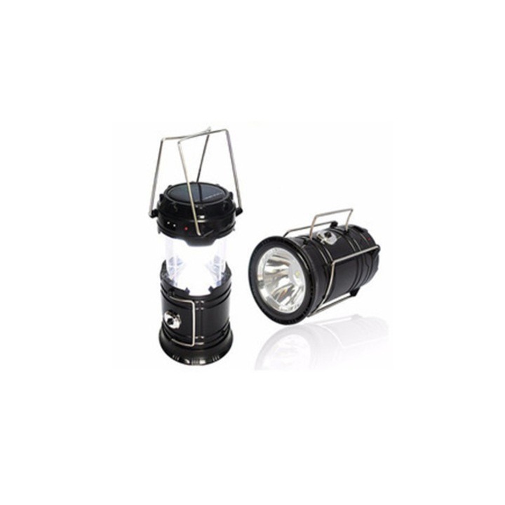 Многофункционален LED фенер Camping Lantern цвят черен, кръгъл с метални дръжки