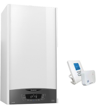 Pachet economic centrala termica in condensare Ariston Clas One 24 KW,kit evacuare gaze arse si termostat programabil wireless Salus T105RF incluse, colete asigurate prin curier Pachet economic centrala termica in condensare Ariston Clas One 24 KW,kit evacuare gaze arse si termostat programabil wireless Salus T105RF incluse, colete asigurate prin curier