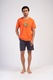 Pijamale barbati, Vienetta Man, model The Best Generation., Gri/Portocaliu