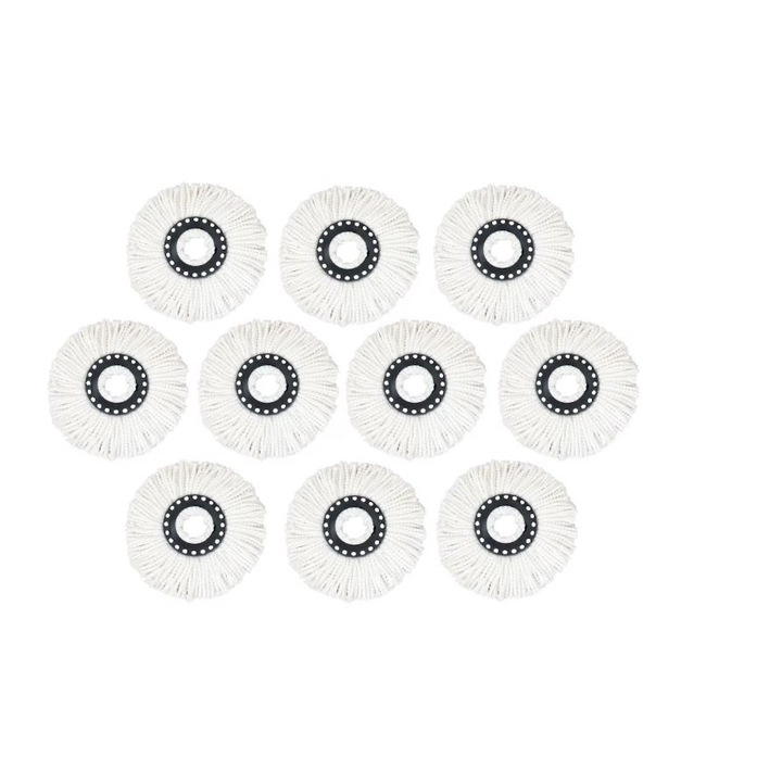 Set 10 rezerve mop ZAMBAK Plastic Clean 360, microfibra
