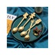 Set 4 lingurite, tematica de Craciun, Auriu