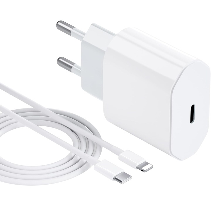 20 W-os USB-C töltőkészlet, kompatibilis az iphone 14, 13, 12, 11, 2 m-es 37 W-os adatkábellel