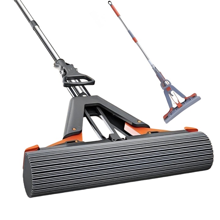 Macvi® teleszkópos nedvszívó mop, fehér, egyszerű csavaró rendszer, könnyen cserélhető szivacs, ideális minden padlótípushoz