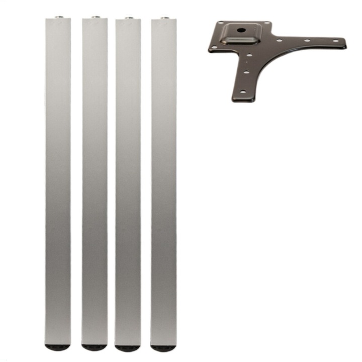 Set Picioare Masa Reglabile 50*50-Crom Mat, 710Mm