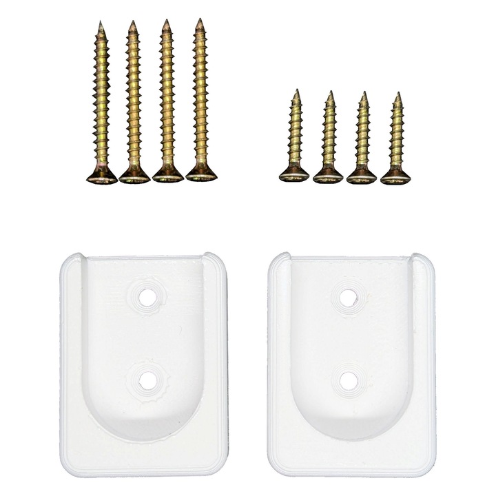 Set suport solid bara dulap D.25, plastic, alb