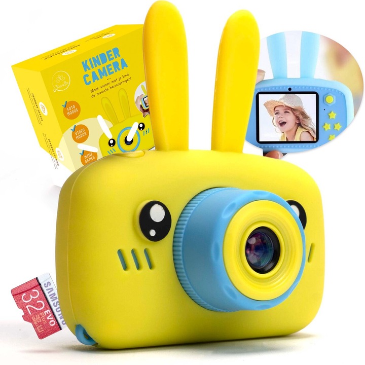 Детска камера X9 Mini Digital HD 1080P видеокамера 2,0-инчов LCD видеорекордер, жълт