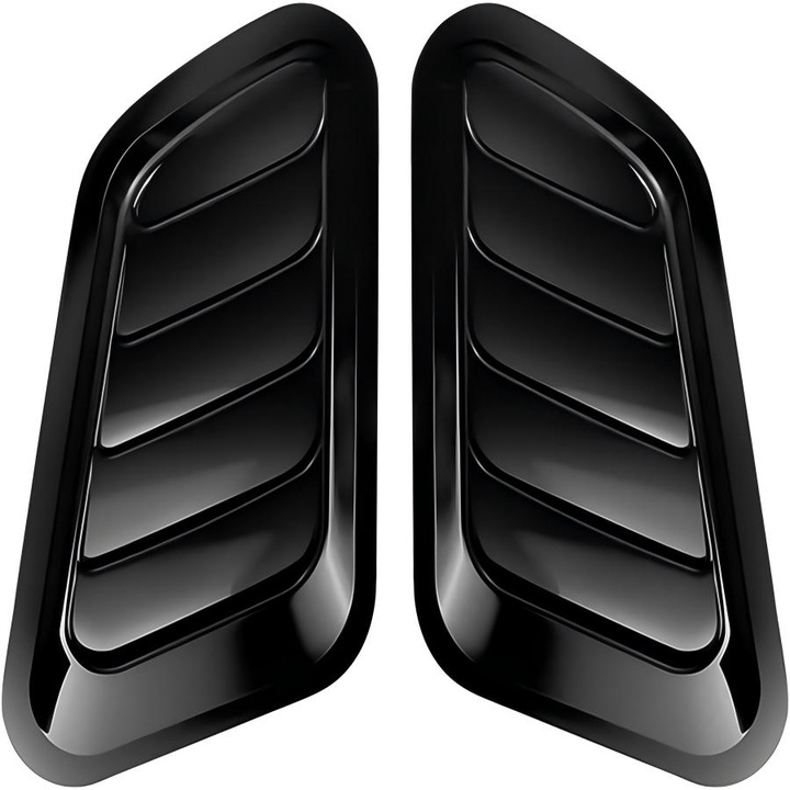 Set 2 accesorii auto, ventilatie capota, negru fumuriu, 10,62x7,08 inci