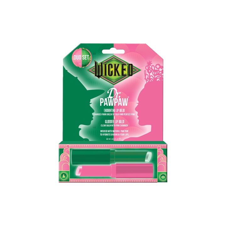Комплект от 2 балсама за устни Enchanting & Glimmer, Wicked x Dr.PAWPAW, 2 x 3 g