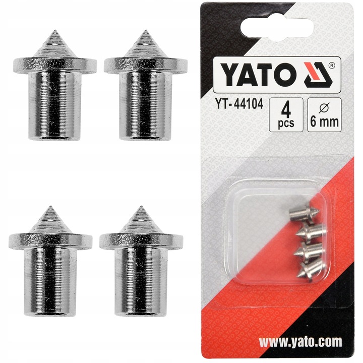 Lyukjelzők 6 mm, Yato, 4 darabos készlet, króm