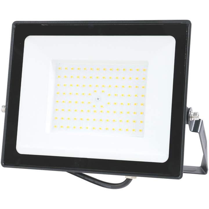 Proiector LED PNI GreenHouse WS130, 100W, alimentare 230 V, 8700 lm, lumina rece (6500K), IP65, Clasa energetica F