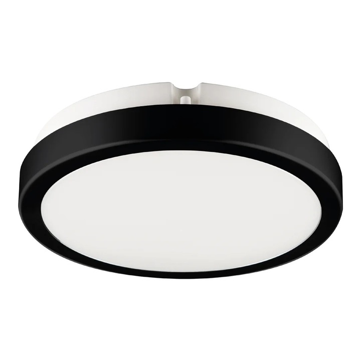 Plafon LED, 12W, IP65, negru/alb, 18x6.3cm, set 2 bucati