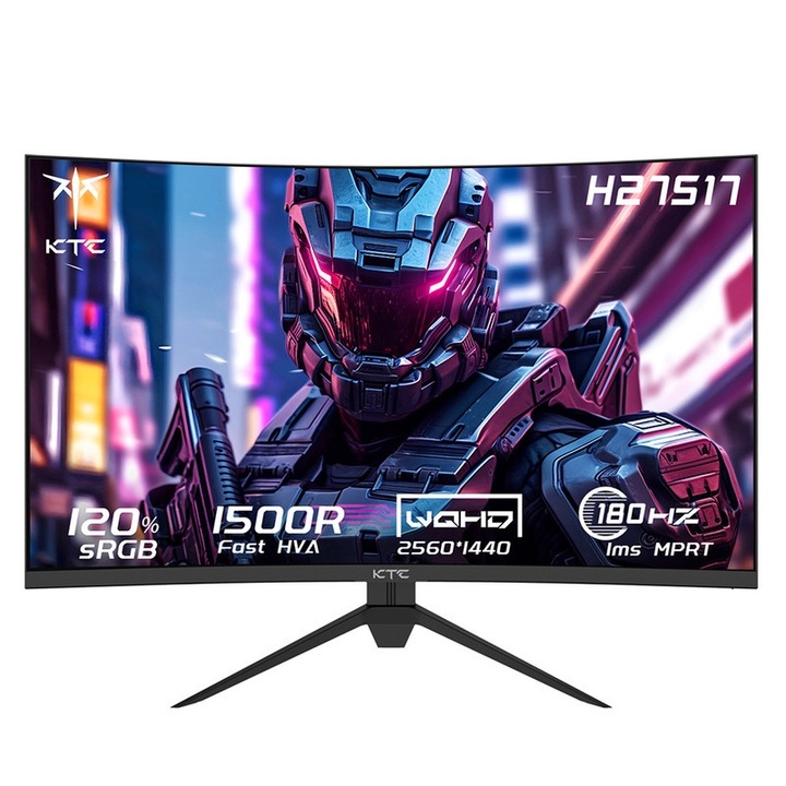 KTC 27 hüvelykes hajlított játékmonitor 2560x1440 QHD 180Hz, HDR10