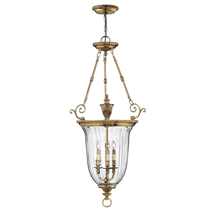 Стъклен полилей, Cambridge Elstead, 3xE14, 60W, 124/425x58см, IP20, без включени крушки