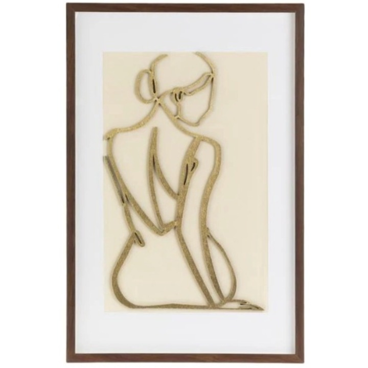 3D festmény női figura arany fólia részletekkel 40x60cm